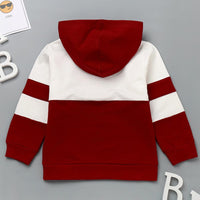 Boys Letter Color Constast Long Sleeve Hooded Tops Wholesale - PrettyKid