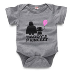 Baby Girls Letter Daddys Princess Printed Short Sleeve Romper Baby Wholesales - PrettyKid