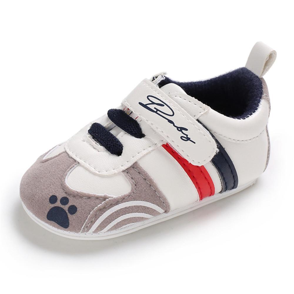 Baby Boys Letter Daily Magic Tape Non Slip Sneakers - PrettyKid