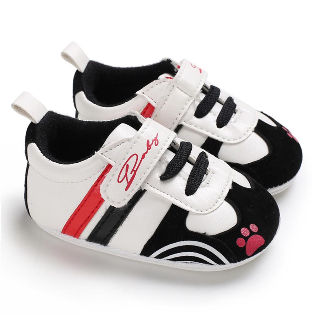 Baby Boys Letter Daily Magic Tape Non Slip Sneakers - PrettyKid