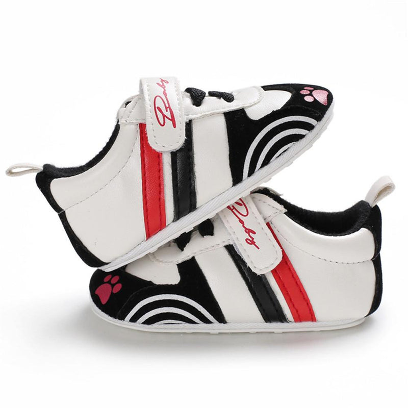 Baby Boys Letter Daily Magic Tape Non Slip Sneakers - PrettyKid