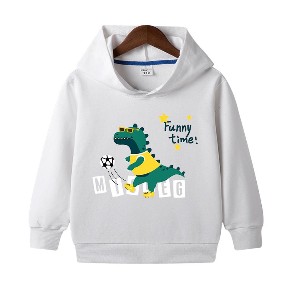 Boys Letter Dinosaur Printed Long Sleeve Hooded Jumper & Trousers - PrettyKid