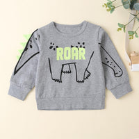 Baby Boys Letter Dinosaur Printed Long Sleeve Top & Pants - PrettyKid