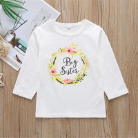 Girls Letter Floral Printed Long Sleeve Tops - PrettyKid