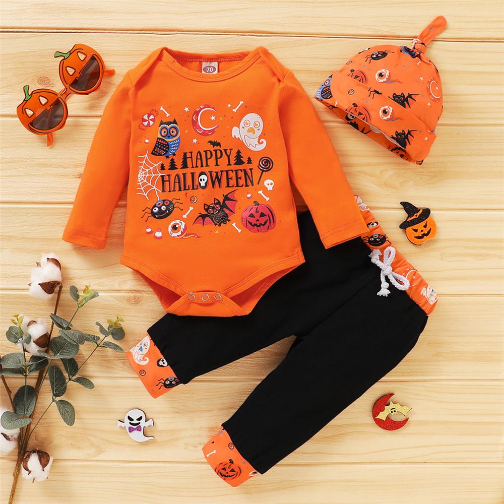 Baby Unisex Letter Halloween Romper & Pants & Hat Wholesale Baby - PrettyKid