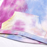 Unisex Letter Hooded Tie Dye Casual Jumper Girls Clothing Wholesale - PrettyKid