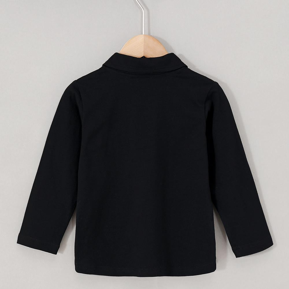 Unisex Letter Lapel Long Sleeve T-Shirt Kids Wholesale Clothing - PrettyKid