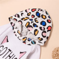 Baby Girl Letter Leopard Hooded Long Sleeve Top & Pants Baby Wholesale - PrettyKid