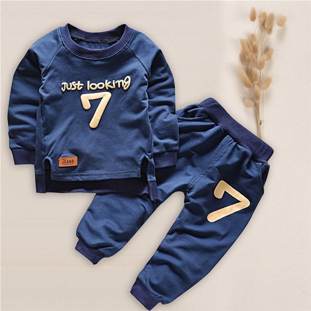 Boys Letter Long Sleeve Casual T-shirt & Pants Wholesale Boy Clothes - PrettyKid