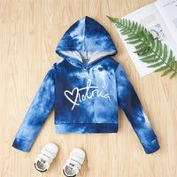 Girls Letter Long Sleeve Tie Dye Hooded Top & Pants Bulk Kids Clothing - PrettyKid