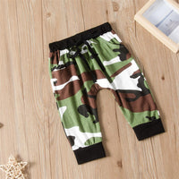 Toddler Boys Letter Long Sleeve Top & Camo Pants Wholesale Boys Suits - PrettyKid