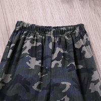 Toddler Boys Letter Long Sleeve Top & Camo Pants Wholesale Boys Suits - PrettyKid