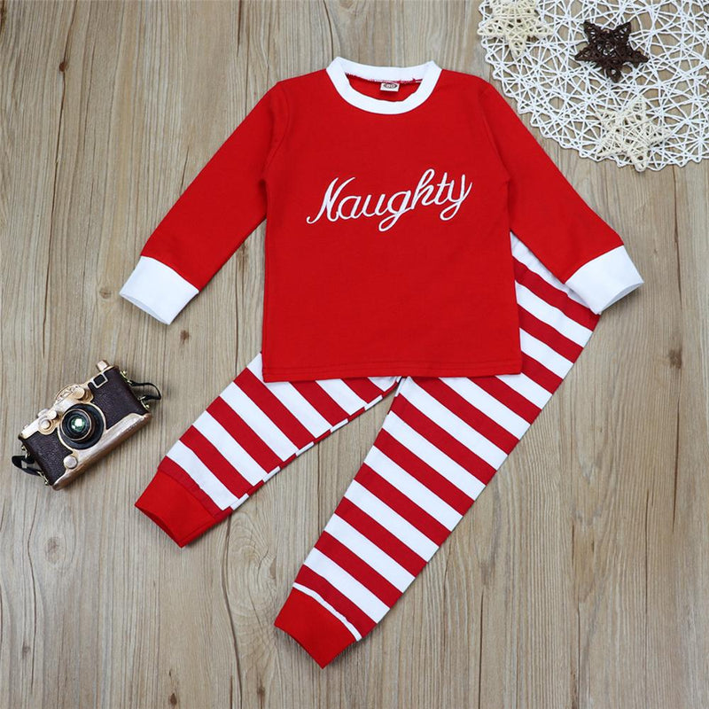 Baby Unisex Letter Long Sleeve Top & Striped Bottoms Baby Outfits - PrettyKid