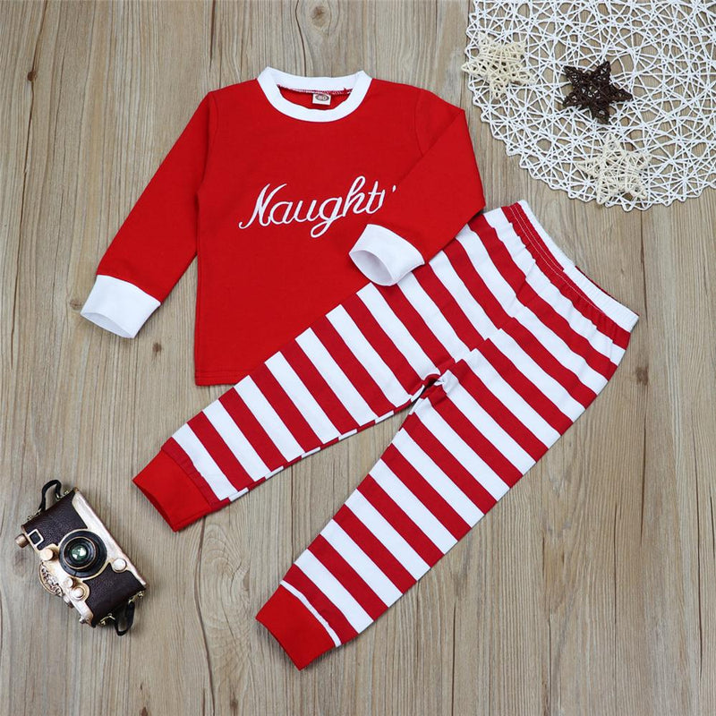 Baby Unisex Letter Long Sleeve Top & Striped Bottoms Baby Outfits - PrettyKid