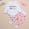 Baby Girls Letter My Dad Is Hero Long Sleeve & Pants & Headband Cheap Baby Clothes In Bulk - PrettyKid