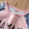 Baby Girl Letter Plant Printed Long-Sleeve Top & Pants Baby Wholesale Clothing - PrettyKid