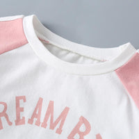 COTTNBABY Letter Print Color Constrast Tracksuit Set - PrettyKid