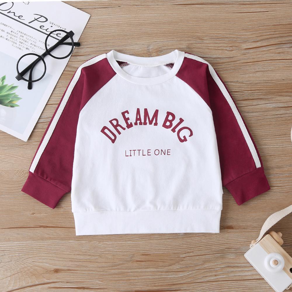 COTTNBABY Letter Print Color Constrast Tracksuit Set - PrettyKid