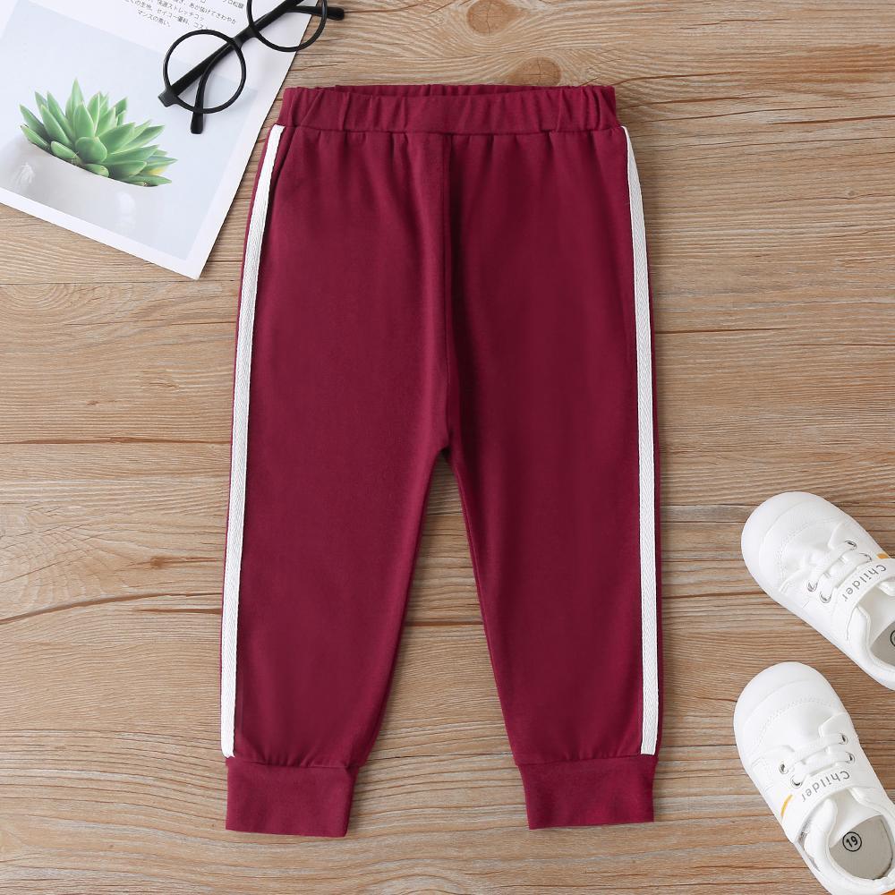 COTTNBABY Letter Print Color Constrast Tracksuit Set - PrettyKid