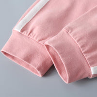 COTTNBABY Letter Print Color Constrast Tracksuit Set - PrettyKid