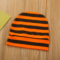 Baby Letter Print Stripe Romper & Hat Halloween Sets - PrettyKid