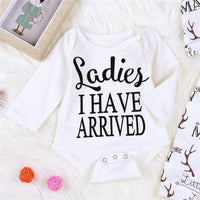 Baby Letter Printed Autumn Romper & Antler Printed Pants & Hat - PrettyKid