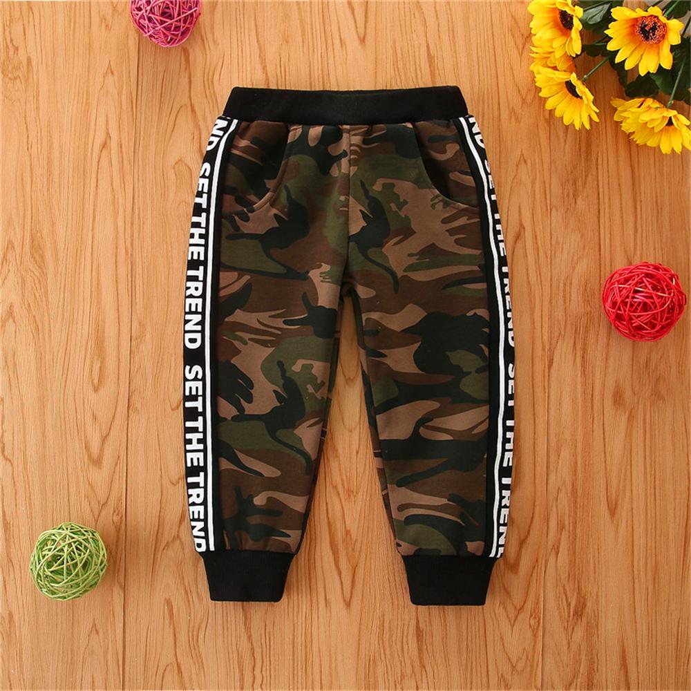 Unisex Letter Printed Camouflage Casual Pants Kids Wholesale clothes - PrettyKid