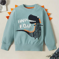 Boys Letter Printed Cartoon Dinosaur T-shirts - PrettyKid