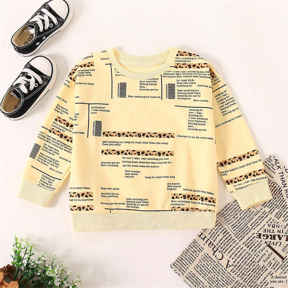 Unisex Letter Printed Crew Neck Long Sleeve T-shirts Wholesale Kidswear - PrettyKid