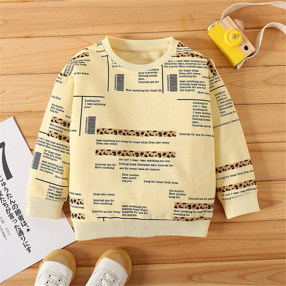 Unisex Letter Printed Crew Neck Long Sleeve T-shirts Wholesale Kidswear - PrettyKid