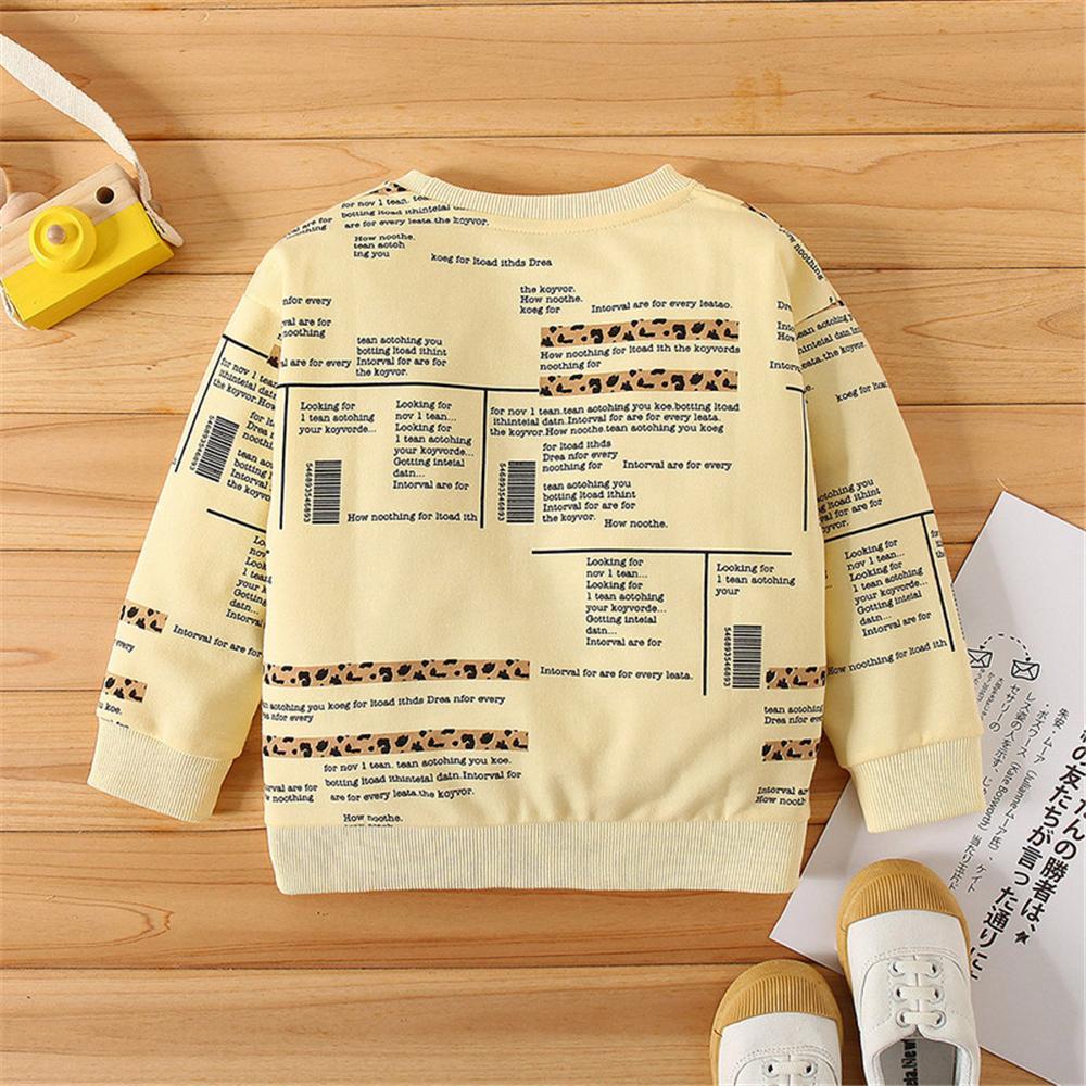 Unisex Letter Printed Crew Neck Long Sleeve T-shirts Wholesale Kidswear - PrettyKid
