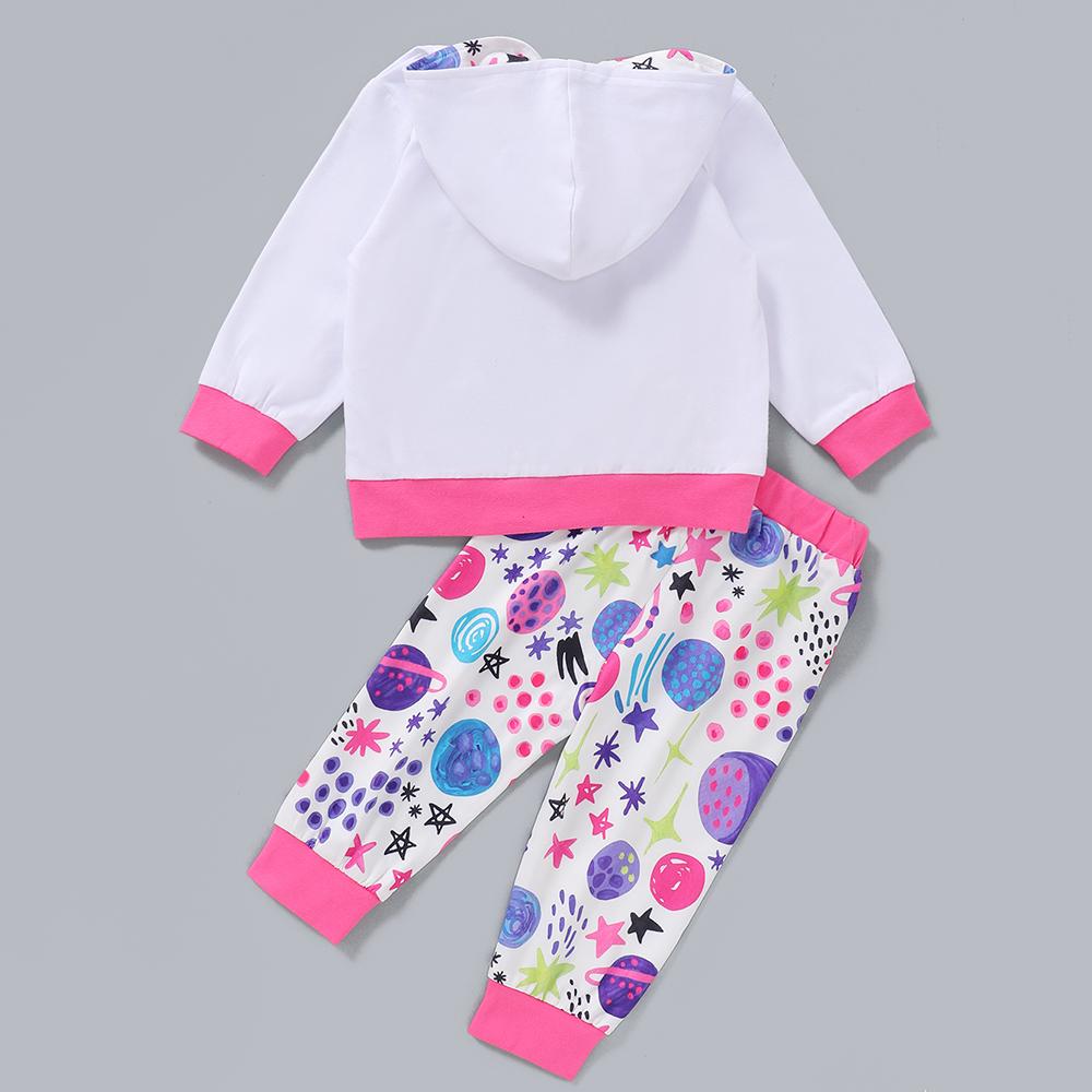 Baby Girls Letter Printed Hoode Top & Pants Baby Clothes Wholesale Bulk - PrettyKid