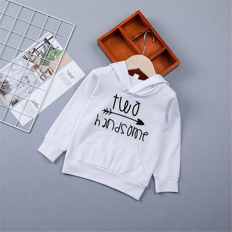 Toddler Boys Letter Printed Hooded Handsome Top Trendy Toddler Clothes Cheap - PrettyKid