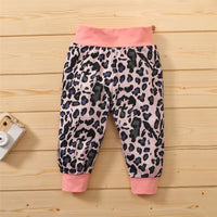 Baby Girls Letter Printed Hooded Top & Leopard Pants Wholesale Baby Cloths - PrettyKid