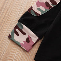 Boys Camo Letter Printed Hooded Top & Pants Baby Boys Clothes Wholesale - PrettyKid