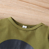 Baby Boys Letter Printed Long-sleeve Rompers & Hat - PrettyKid