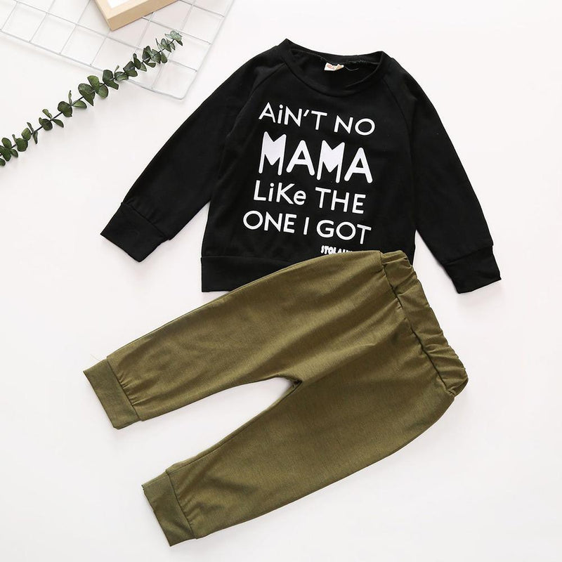 Boys Letter Printed Long Sleeve Casual Tops & Pants - PrettyKid