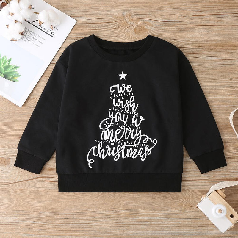Unisex Letter Printed Long Sleeve Crew Neck T-Shirts Bulk Childrens Clothing Suppliers - PrettyKid