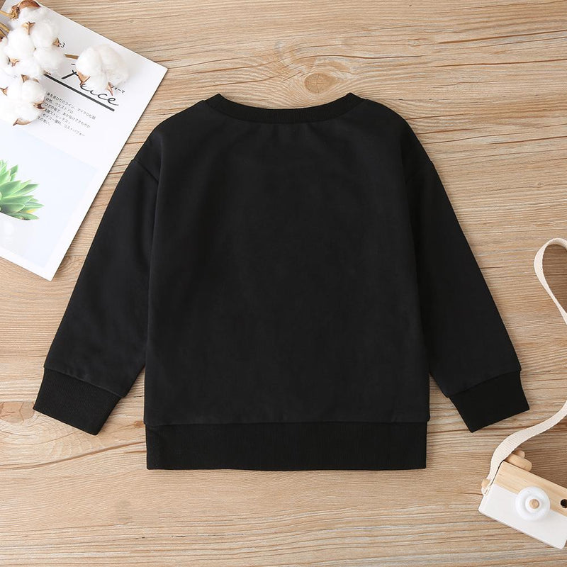 Unisex Letter Printed Long Sleeve Crew Neck T-Shirts Bulk Childrens Clothing Suppliers - PrettyKid