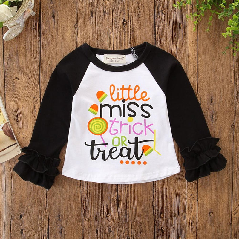 Girls Letter Printed Long Sleeve Crew Neck Tops Wholesale - PrettyKid