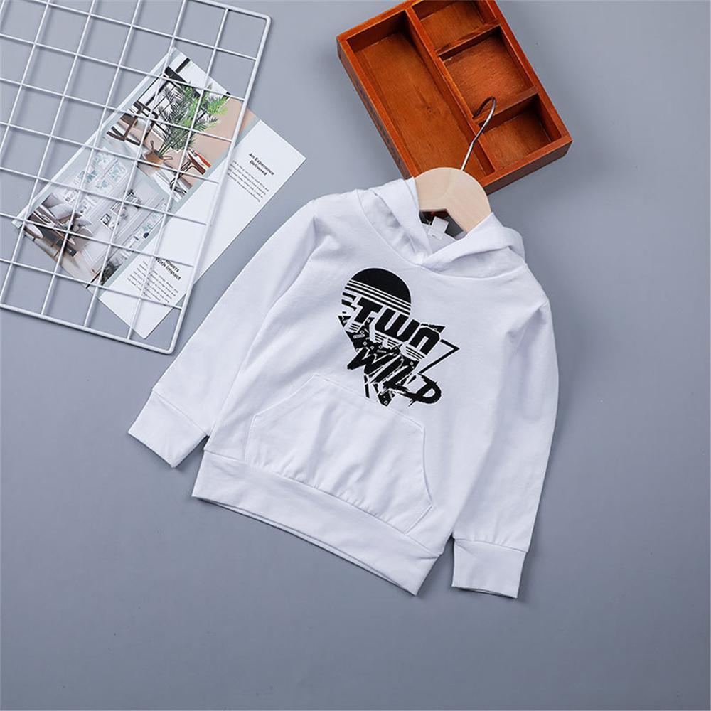 Boys Letter Printed Long Sleeve Hooded Casual T-shirt Boy Clothing Wholesale - PrettyKid