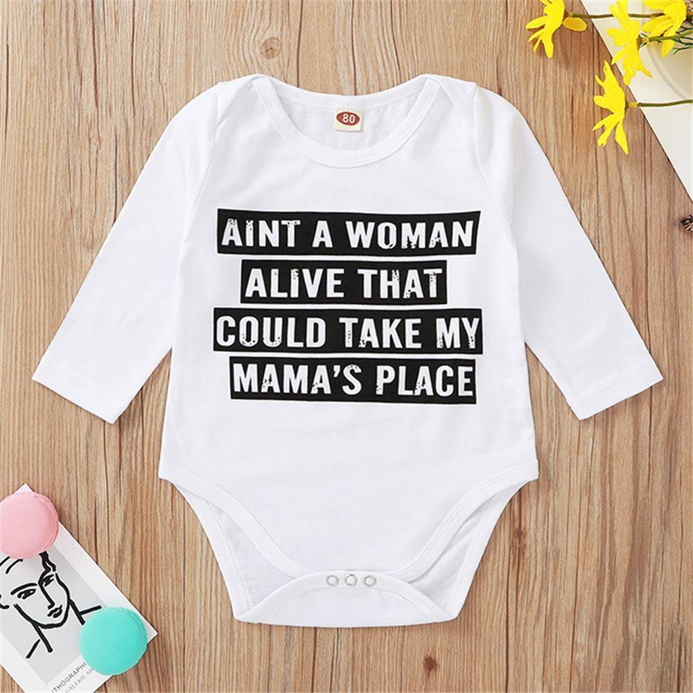 Baby Girls Letter Printed Long Sleeve Romper Buy Baby Clothes Wholesale - PrettyKid