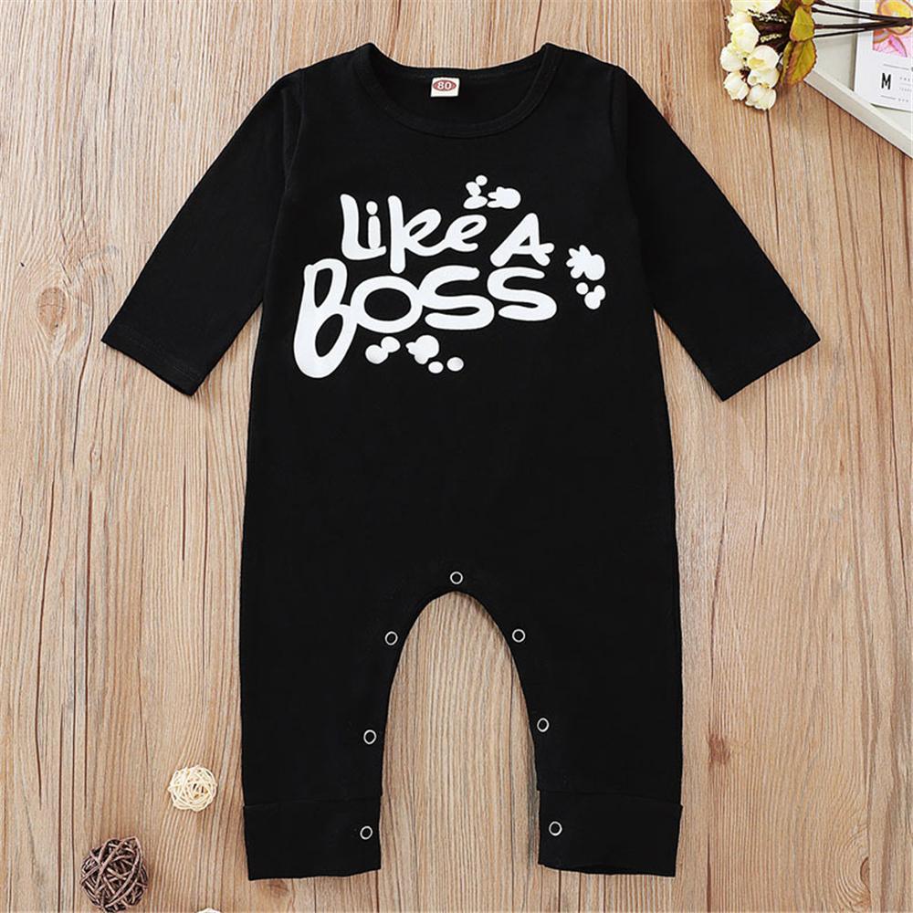 Baby Boys Letter Printed Long Sleeve Romper Buy Baby Clothes Wholesale - PrettyKid