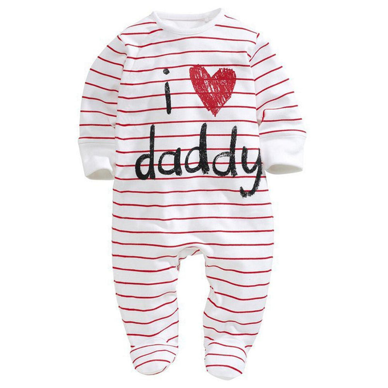 Baby Letter Printed Long Sleeve Rompers - PrettyKid