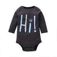 Baby Letter Printed Long Sleeve Rompers - PrettyKid