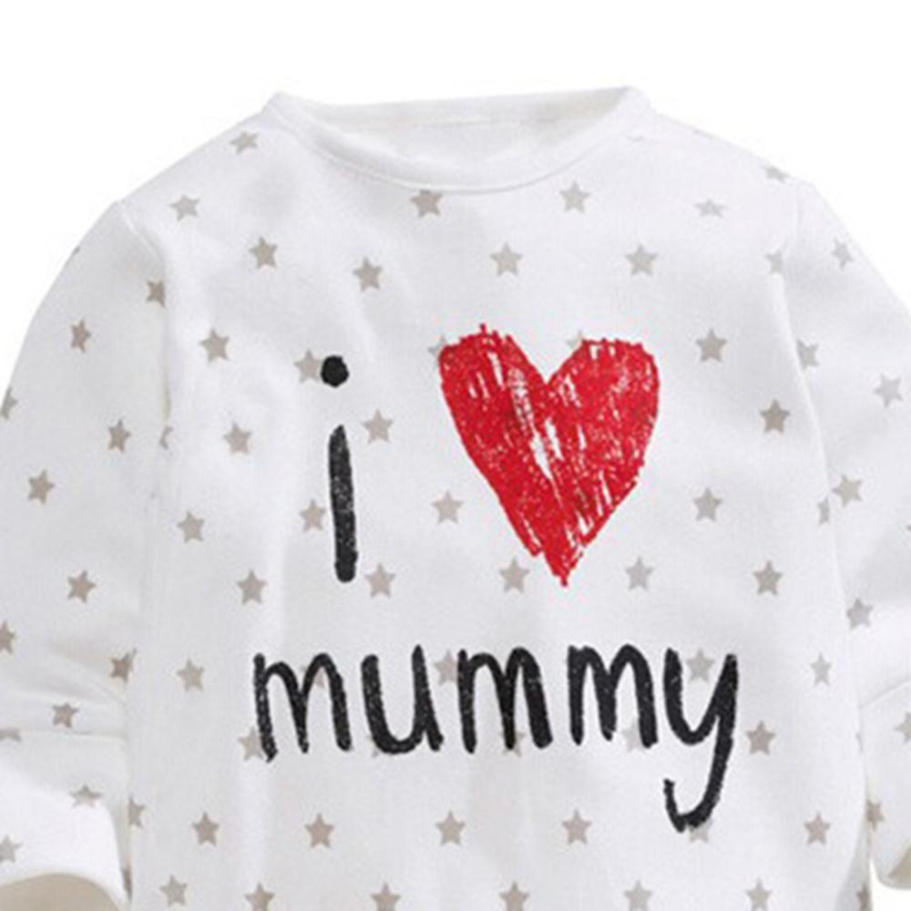 Baby Letter Printed Long Sleeve Rompers - PrettyKid