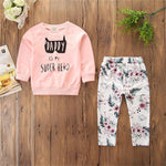 Baby Girls Letter Printed Long Sleeve T-shirt & Trousers Wholesale Infant Clothing - PrettyKid