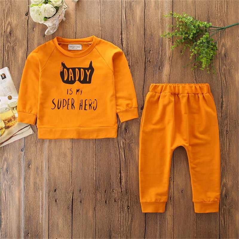 Baby Girls Letter Printed Long Sleeve T-shirt & Trousers Wholesale Infant Clothing - PrettyKid
