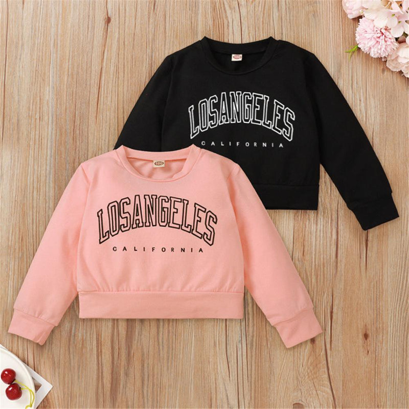 Girls Letter Printed Long Sleeve Top Wholesale Baby Girl Boutique Clothing - PrettyKid