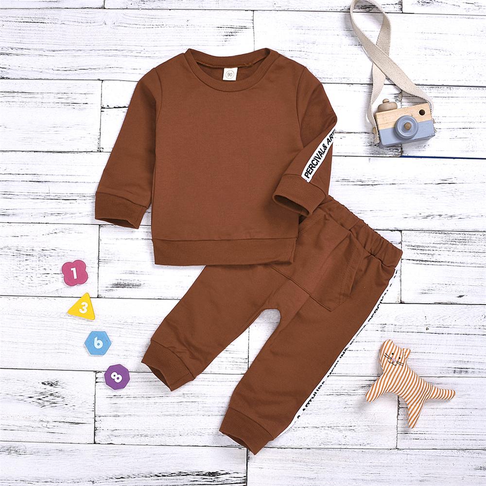 Girls Letter Printed Long Sleeve Top & Pants Wholesale Girls Clothes - PrettyKid